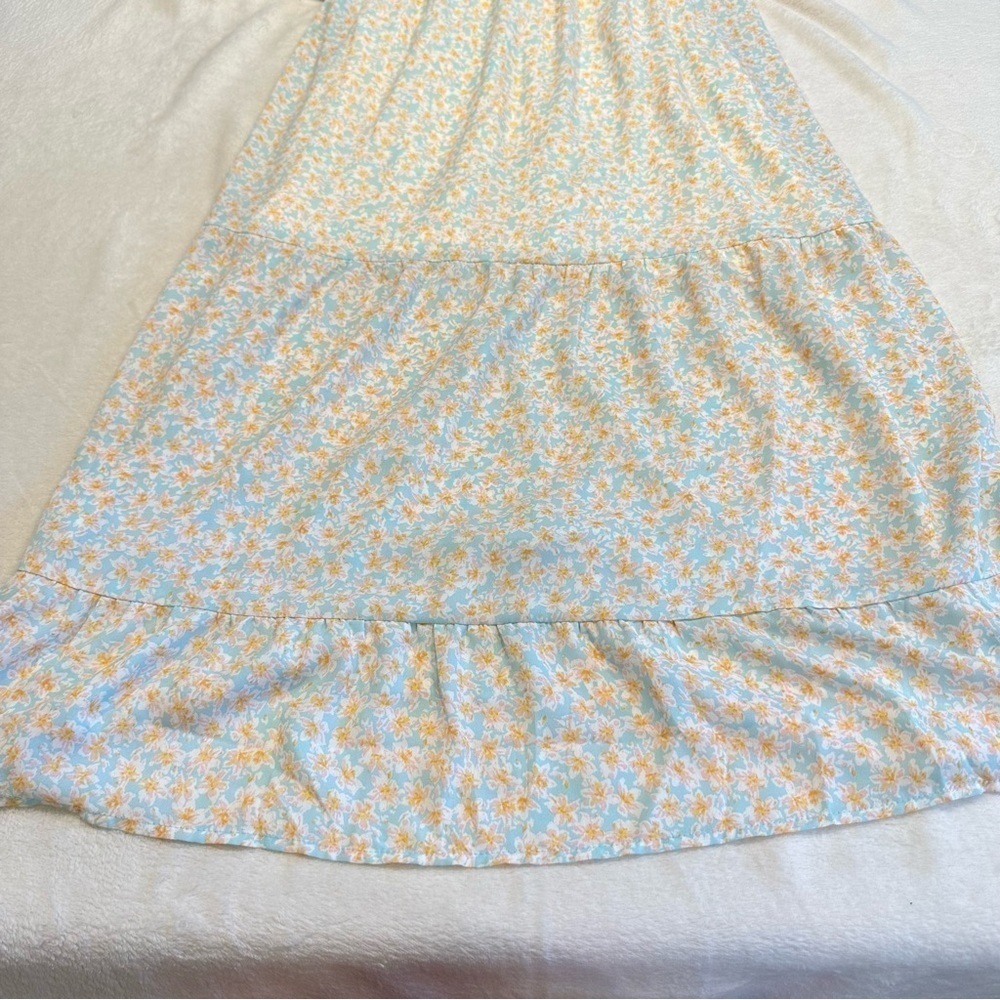 NWT Sienna Sky High Neck Sleeveless Floral Tie Back Midi Dress - Picture 3 of 13